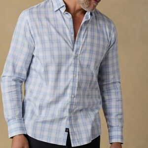 Faherty Mens The Movement Shirt Sea Horizon Plaid MEDIUM NWT